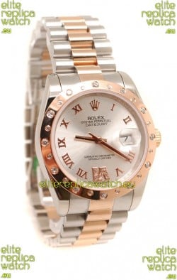 Rolex DateJust Mid-Sized Swiss Replica Rose Gold Watch