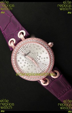 Chopard Xtravaganza Ladies Ladies Japanese Replica Rose Gold Watch in White Dial