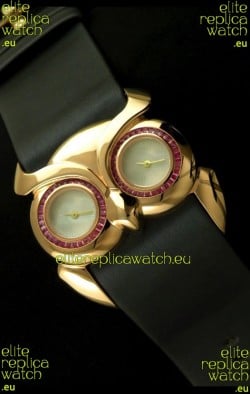 Chopard Animal World Ladies Owl Watch in Black Strap