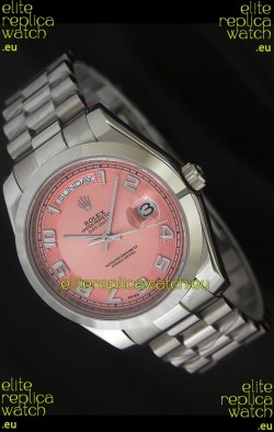 Rolex Day Date Swiss Replica Steel Watch in Champagne Dial