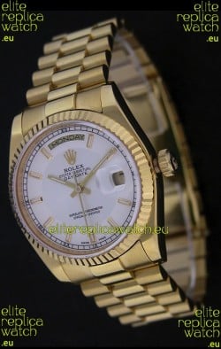 Rolex Day Date Just swiss Replica Yellow Gold Watch 