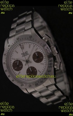 Rolex Daytona Oyster Perpetual Swiss Replica Steel Watch in White Dial