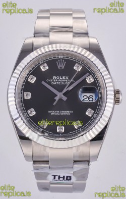 Datejust Super Clone 126334 Grey Diamonds Dial 41MM FREE SPRUNG MVMNT 3235 Watch 