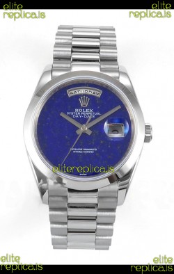 Rolex Day Date Stainless Steel Blue Lapis Dial 36MM Swiss Replica Watch 