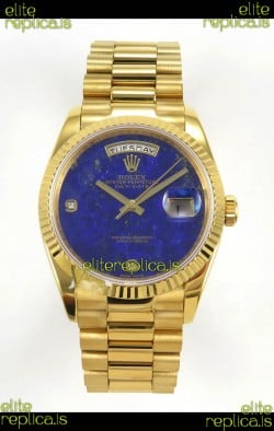 Rolex Day Date Yellow Gold Blue Lapis Dial 36MM Swiss Replica Watch 