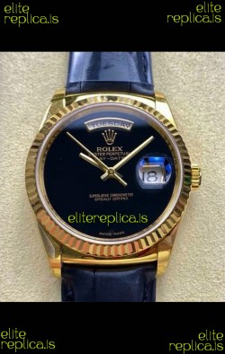 Rolex Day Date 128238 Yellow Gold Black Dial Super Clone Watch 