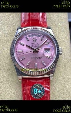 Rolex Day Date 128236 Stainless Steel Pink Dial Super Clone Watch 