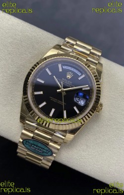 Rolex Day Date 228238 Yellow Gold Black Dial Super Clone Watch 