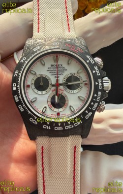 Rolex Daytona DiW Black Carbon Fiber Speedster White Dial Super Clone Watch 