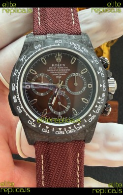 Rolex Daytona DiW Black Carbon Fiber Brown Dial Super Clone Watch 