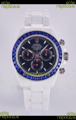 Rolex Daytona AET White Ceramic Dark Blue Dial 4130 Movment Super Clone Watch 