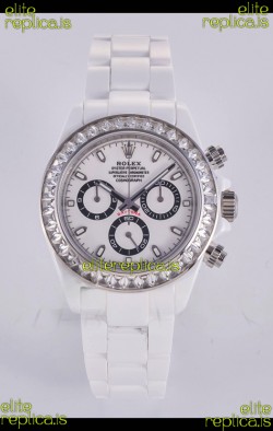Rolex Daytona AET White Ceramic White Dial 4130 Movment Super Clone Watch 