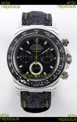 Rolex Daytona DiW White Carbon Black Dial Super Clone Watch 