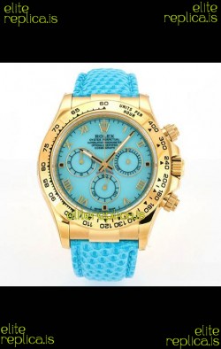 Rolex Daytona 116568 Yellow Gold 4801 Movement Blue Dial Super Clone Watch 