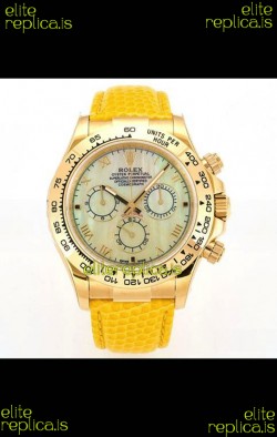 Rolex Daytona 116568 Yellow Gold 4801 Movement Yellow Dial Super Clone Watch 