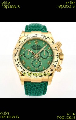 Rolex Daytona 116568 Yellow Gold 4801 Movement Green Dial Super Clone Watch 