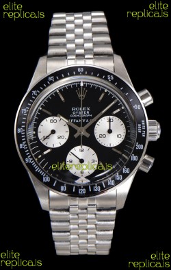 Rolex Daytona Paul Newman 37MM Tiffany & Co Black Dial Manual Wind Super Clone Watch 