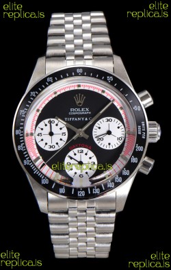 Rolex Daytona Paul Newman 37MM Tiffany & Co Black Dial Manual Wind Super Clone Watch 