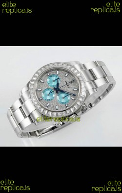 Rolex Daytona 116519 Stainless Steel Diamonds Dial Super Clone Watch 