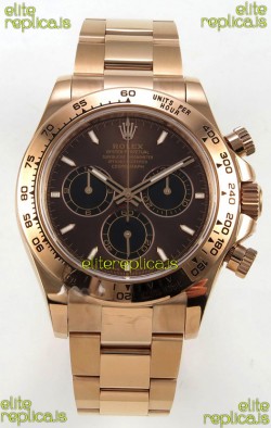 Rolex Daytona 126505 Rose Gold Brown Dial FREE SPRUNG MVMT Super Clone Watch 