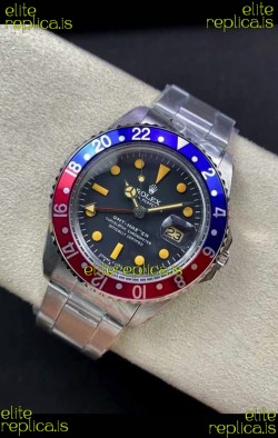 Rolex GMT Master 16750 Pepsi Patina Vintage Matte Dial Swiss Replica Watch 