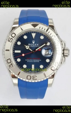 Rolex Yachtmaster 40mm Blue Dial Rubber Strap Super Clone Watch 