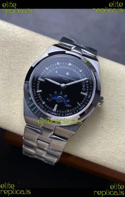 Vacheron Constantin Overseas True Moon Phase Steel Black Dial Swiss Replica Watch 