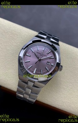 Vacheron Constantin Overseas 35MM Pink Dial Steel Strap Super Clone Watch 