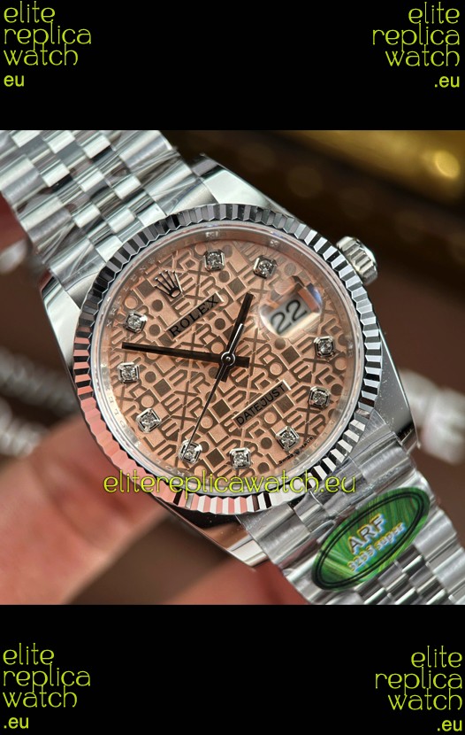 Rolex Datejust Super Clone Cal.3235 Pink Computer Dial Steel Casing ...